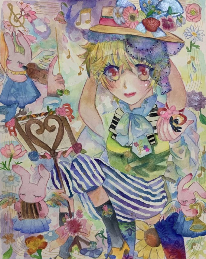 一色商店様のこちらの企画に懐かしのうさうさオーケストラで参加します̗̀ ꪔ̤̥ꪔ̤̮ꪔ̤̫ ̖́-
この頃謎グラデとか模様の書き込み好きでしたね〜