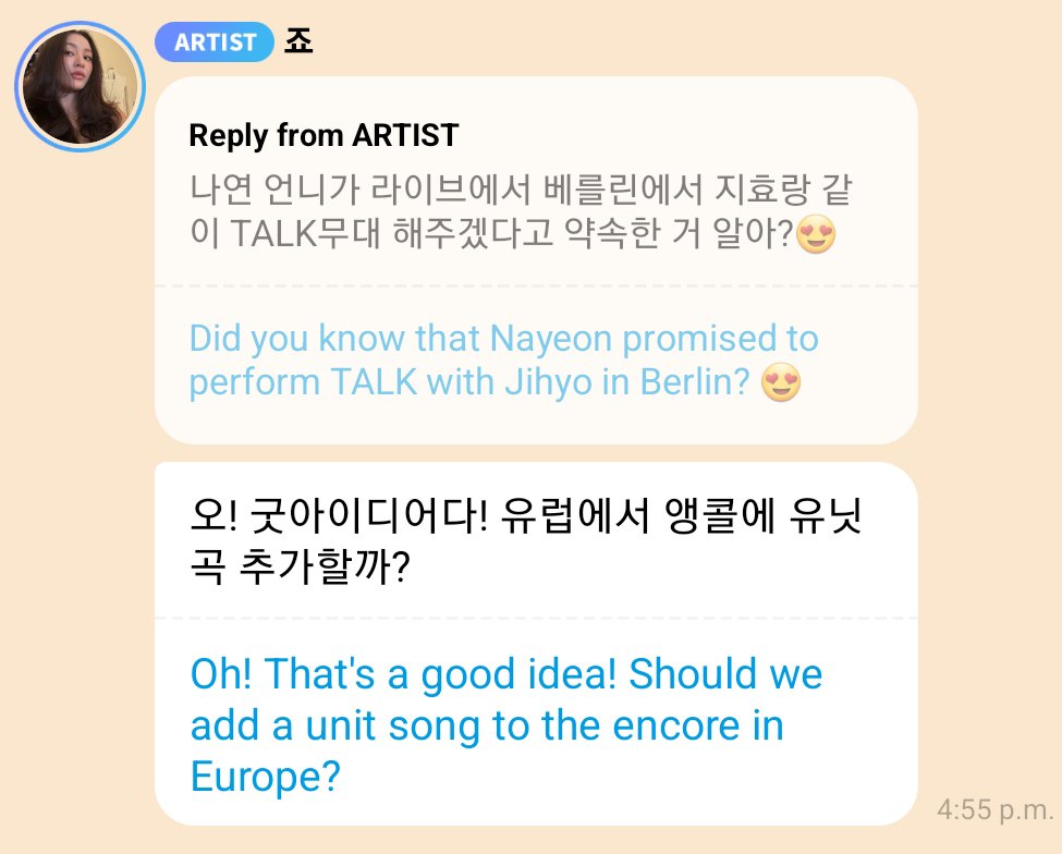 Nayeon thought for a second she really did promise a TALK unit stage with Jihyo, she thought she was going crazy 😭😭