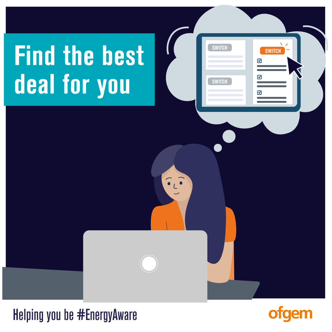 ofgem's tweet photo. A fixed-rate tariff can be a good way of being certain of your outgoings every month.
Keep an eye on what's out there and make sure you're on the right tariff for you.
Helping you be #EnergyAware https://t.co/6yK0IZMmuT