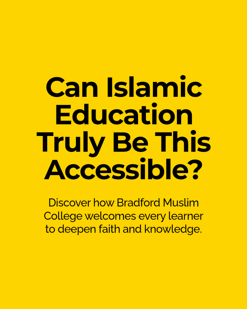 BradMusCollege's tweet photo. Have you ever wondered how accessible Islamic education can change your lifelong learning path? At Bradford Muslim College, we make it easy and welcoming to deepen your faith and knowledge, no matter your background or experience. https://t.co/kgtCQNRo7i