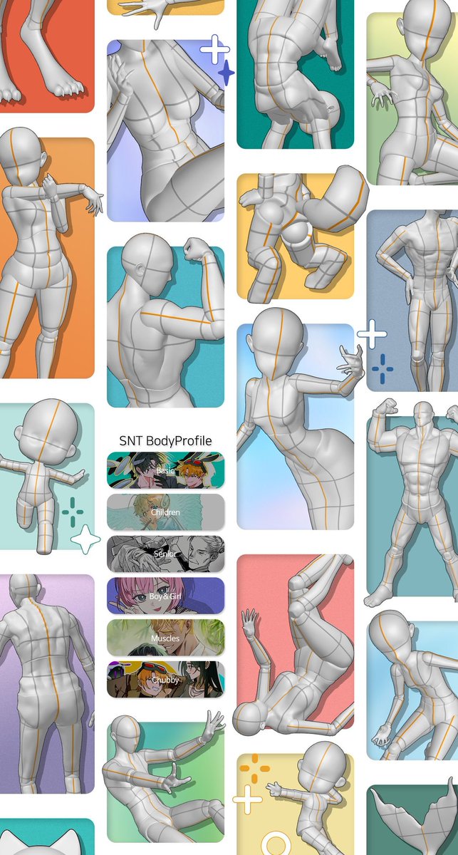 🧜‍♂️SNT 엔터 :: 대규모 바디프로필🤸‍♀️ (~3/4)
tumblbug.com/snaptoon40

SD부터 9등신까지! 다양한 타입의 데포르메!
나이대와 근육량에 따른 다양한 체형!
인어, 켄타우로스, 하피, 호랑이 수인, 늑대 인간 등 수인과퍼리를 위한 인외 모델까지!

마음대로 골라 쓰는 3D 인체 모델 100종 펀딩입니다🎁