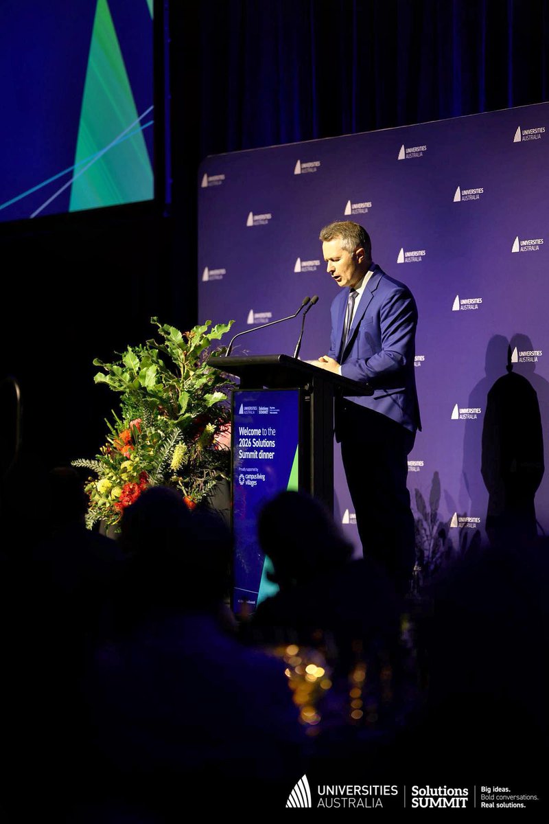 uniaus's tweet photo. .@uniaus is honoured to host @JasonClareMP at its annual 2026 Universities Australia Summit dinner.
Thank you, Minister, for your continued support. #UASolutionsSummit https://t.co/lsURNWiaK7