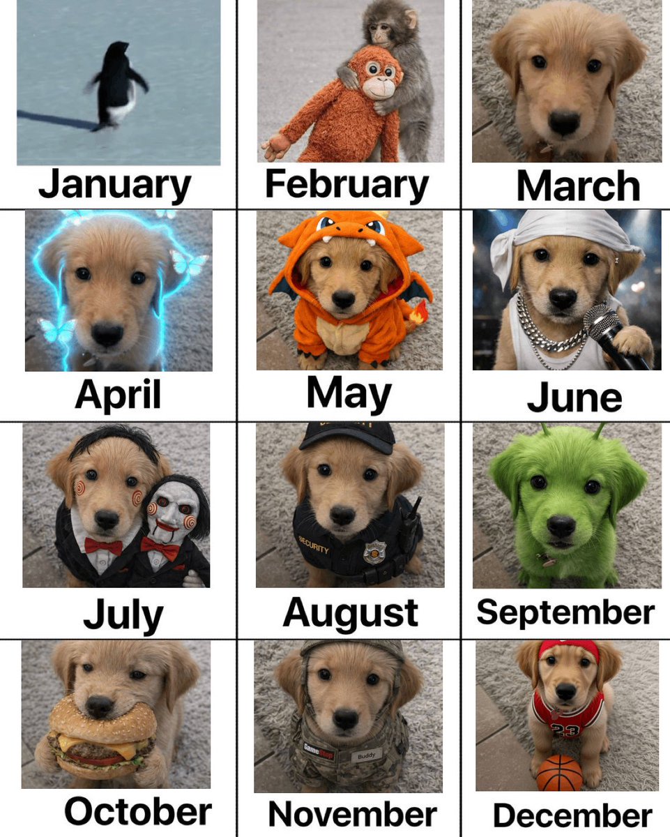 January - $PENGUIN
February - $Punch
March - $buddy
April - $buddy
May - $buddy
June - $buddy
July - $buddy
August - $buddy
September - $buddy
October - $buddy
November - $buddy
December - $buddy 

March has aura, do you feel it too? <a href="/BarkingPuppy8/">TheRealBarkingPuppy</a>