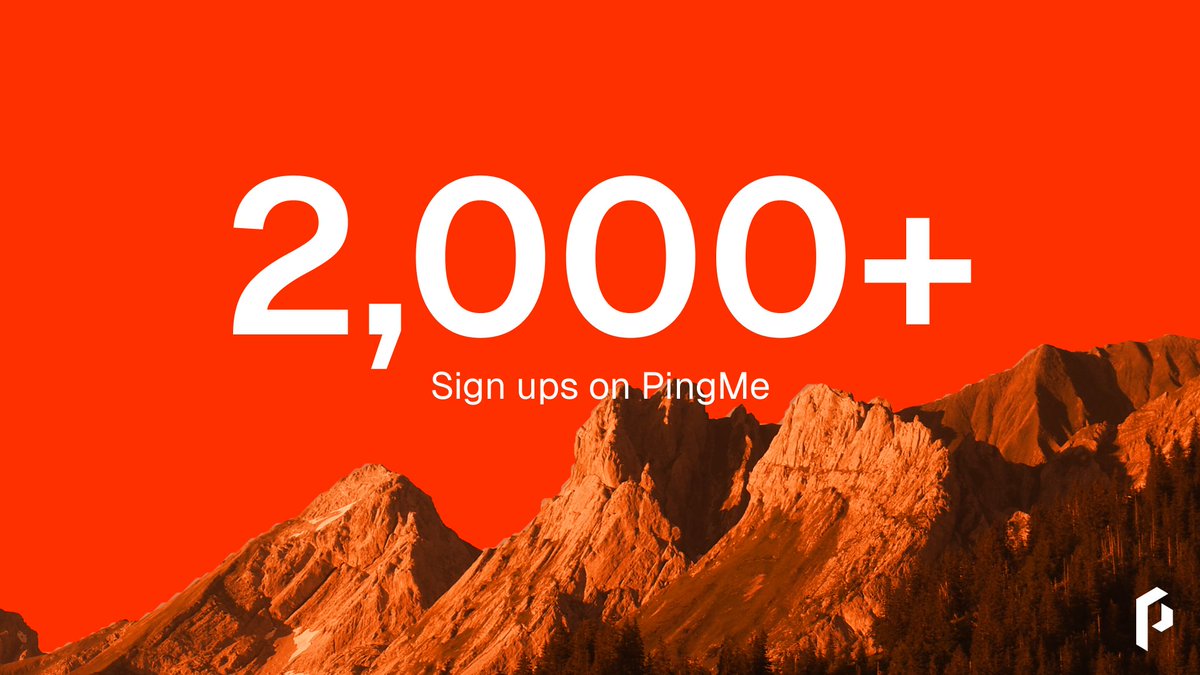 Here's to our first 2k signups on PingMe. 🥂

To celebrate this milestone, we’ll pick 10 lucky winners to win Hongbao from us!

All you have to do is:
→ Follow us (<a href="/PingMe_xyz/">PingMe</a>)
→ Like and RT this tweet

Winners will be announced on 27 Feb. Good luck! 🧡