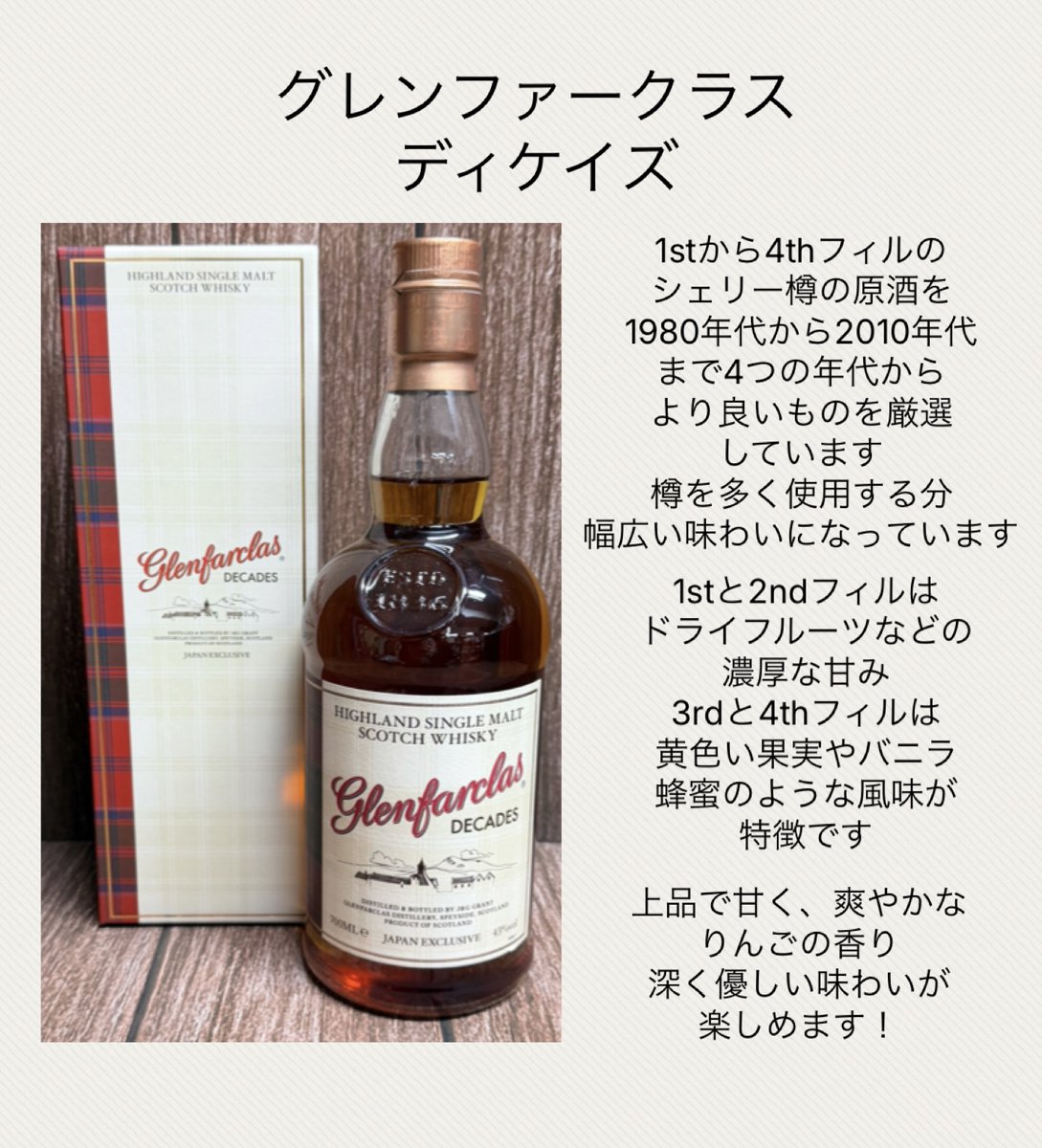 幅広い味わい】 「グレンファークラス」日本限定商品『ディケイズ