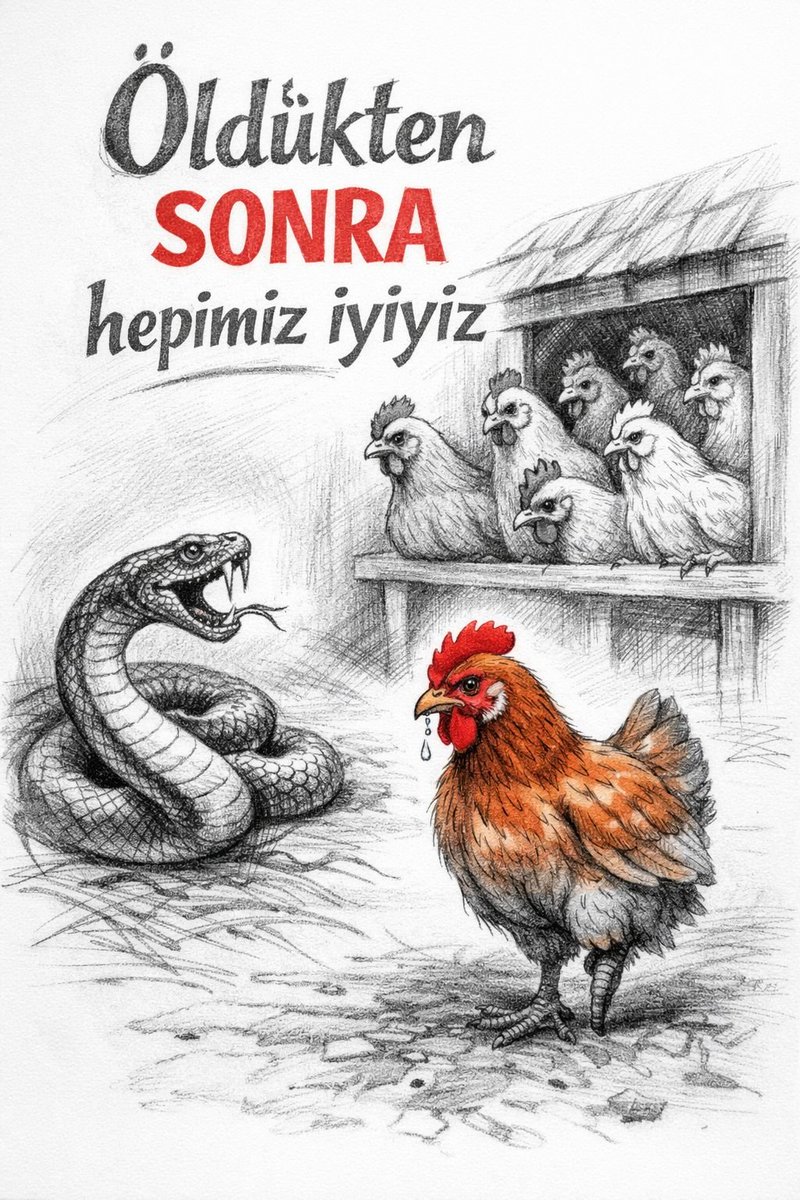 Yılan tavuğu ısırdı ve zehir bedeninde yanarken, o da kümese sığınıp korunacak bir yer aradı.
Ama diğer tavuklar, zehir yayılmasın diye onu kümeslerinden kovmayı tercih etti.
Tavuk, aksayarak ve acı içinde ağlayarak dışarı çıktı. Onu en çok yakan ısırık değildi; en çok ihtiyacı