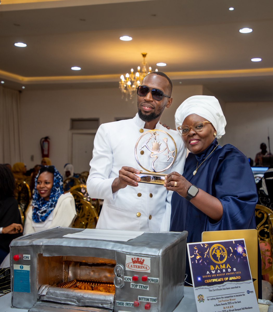bamaawards's tweet photo. BAMA AWARDS 2025 crowned GRACIE PREMIER CAKES from MOMBASA COUNTY 2ND Position in BAKING CATEGORY.
Baking and Makeup Awards 2025… https://t.co/GQr6rHf30m