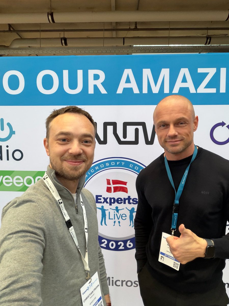 mwbengtsson's tweet photo. @Christian_Frohn and I has arrived @ Experts Live Denmark  🚀🙏

#mindcore #eldk26 https://t.co/1BVbey5tIW
