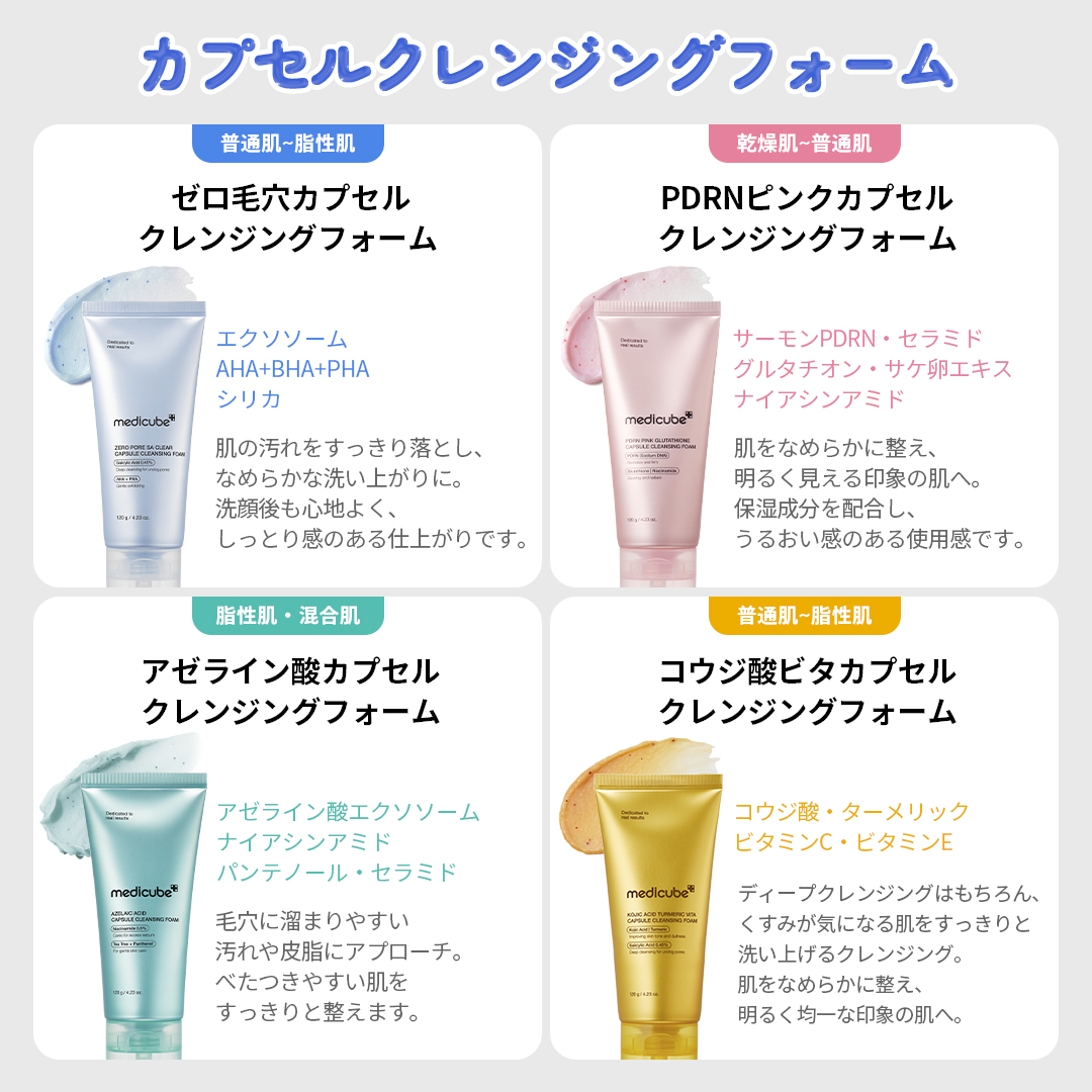 medicube クレンザー完全ガイド🛁】 肌悩みや肌コンディションに合わせ