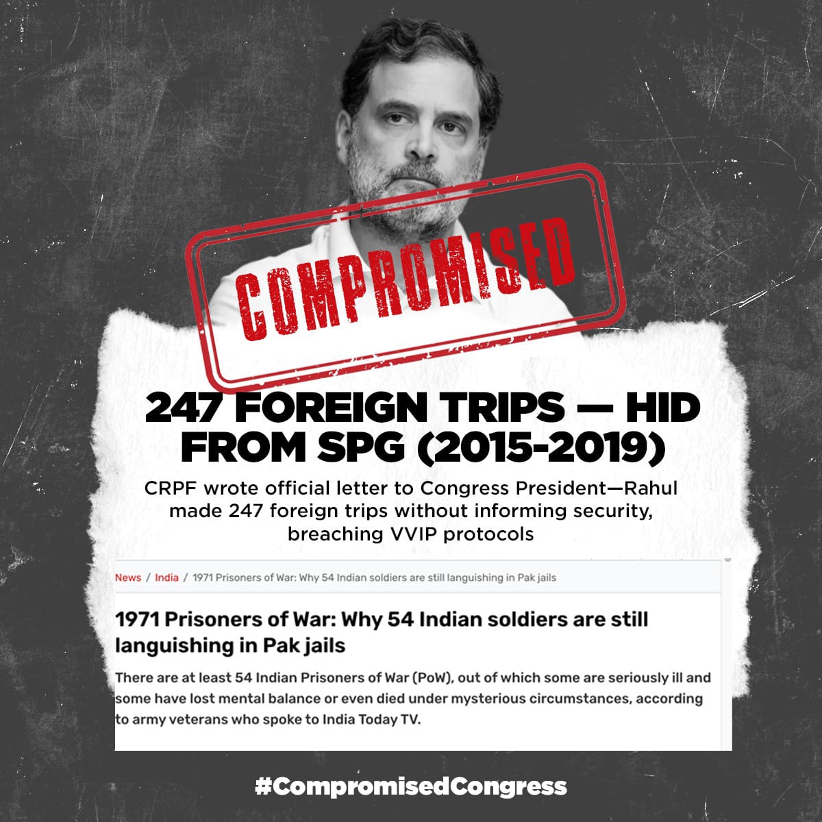 78AjayChandra's tweet photo. #CompromisedCongress https://t.co/u00c9gs0Ks