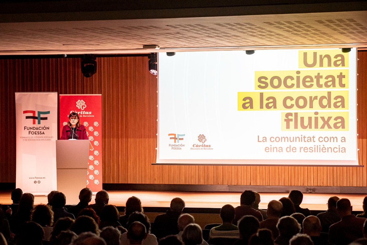 caritasbcn's tweet photo. 📈✅ Avui presentem l'informe @_FOESSA sobre la realitat social a la diòcesi de #Barcelona.

@CrisGarciaMarsa, secretària general @caritasbcn: "Les dades ens confirmen que una gran part de la societat viu en un equilibri precari, a la #cordafluixa".

Obrim fil #foessabcn 👇 https://t.co/XGWicT4qTM
