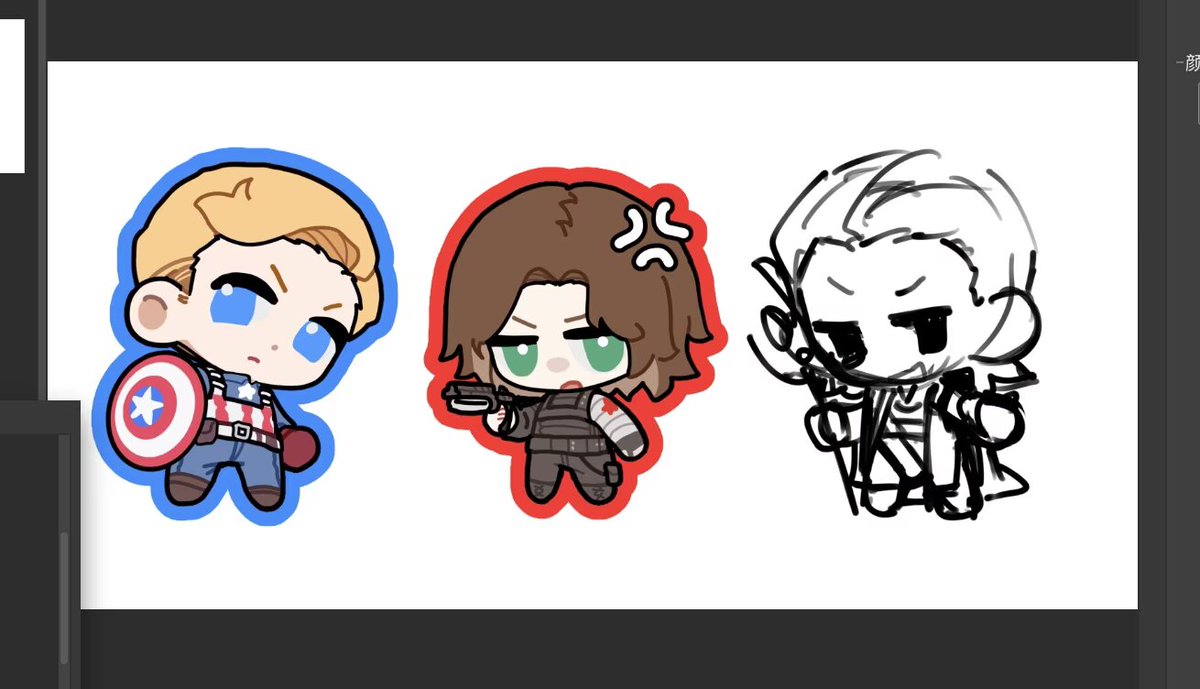 ShanDraws0's tweet photo. WIP
感觉画的很萌于是发一下
#Loki #CaptainAmerica #wintersoldier https://t.co/NNcSM68CqC