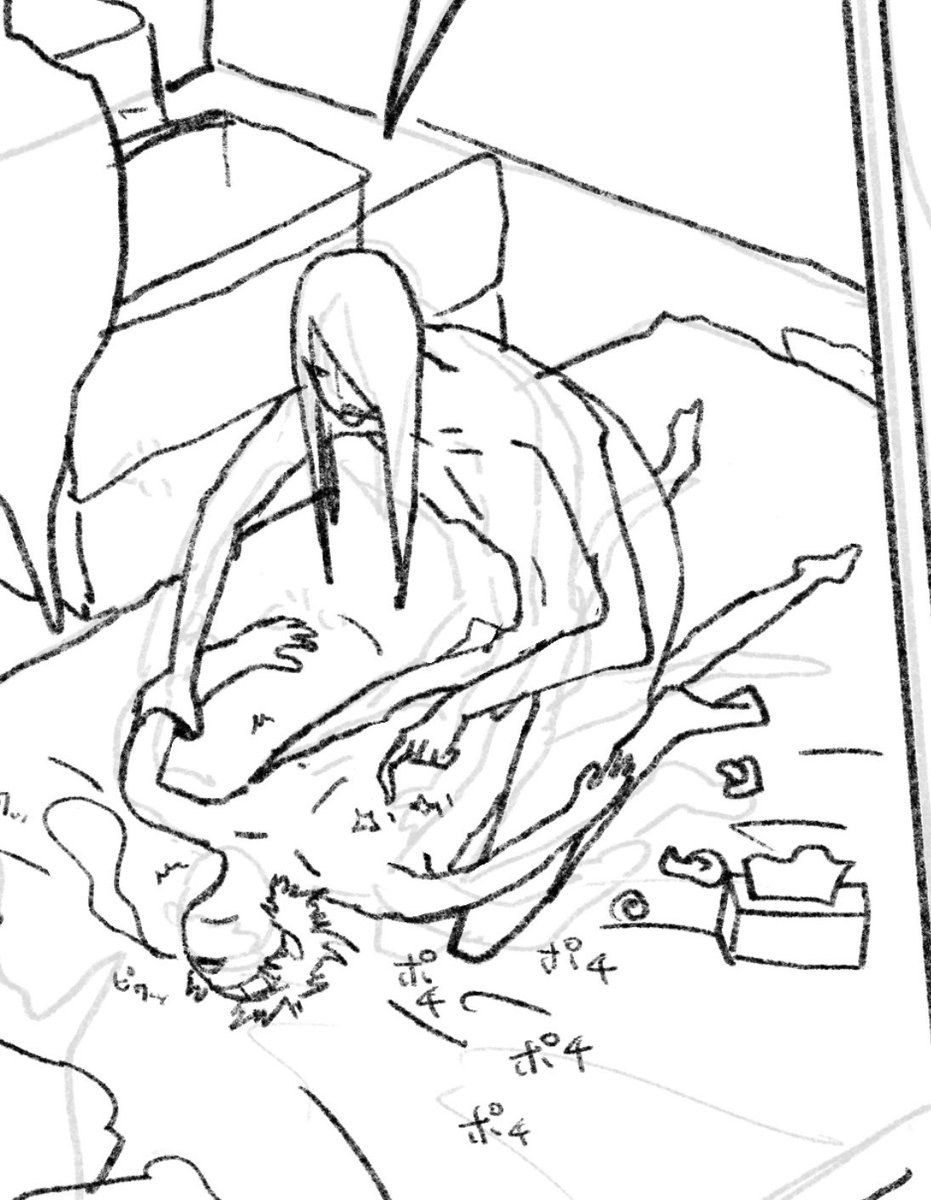 昨日辛うじて描いたもの？乳首連打で攻めを起こしてる受け