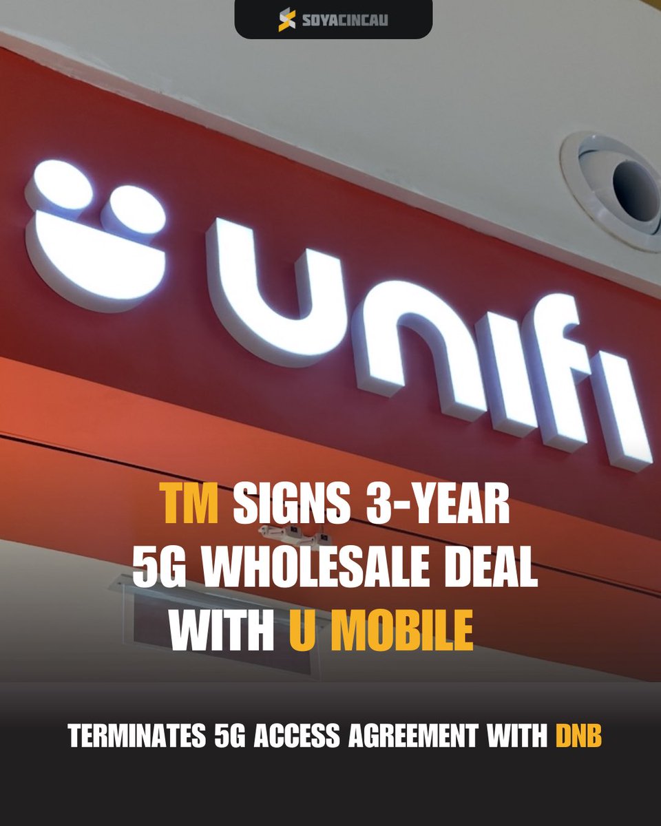 Soya_Cincau's tweet image. TM terminates 5G access agreement with DNB, signs 3-year 5G wholesale deal with U Mobile. TM assures transition of 5G services will be planned and carried out smoothly to ensure no disruption to customers.

#umobile #dnb #unifi #unifimobile #tm #5G #5GMalaysia