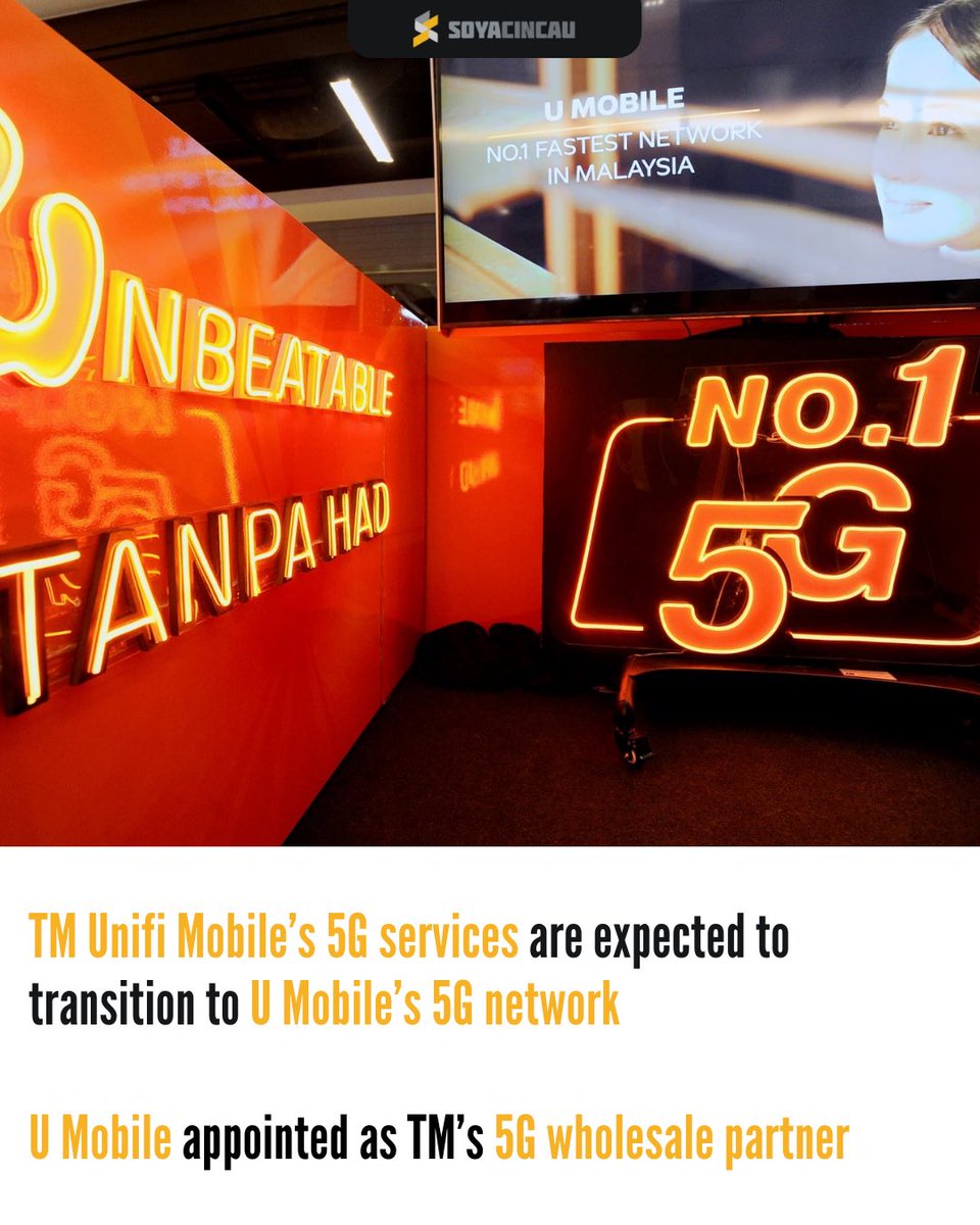 Soya_Cincau's tweet image. TM terminates 5G access agreement with DNB, signs 3-year 5G wholesale deal with U Mobile. TM assures transition of 5G services will be planned and carried out smoothly to ensure no disruption to customers.

#umobile #dnb #unifi #unifimobile #tm #5G #5GMalaysia