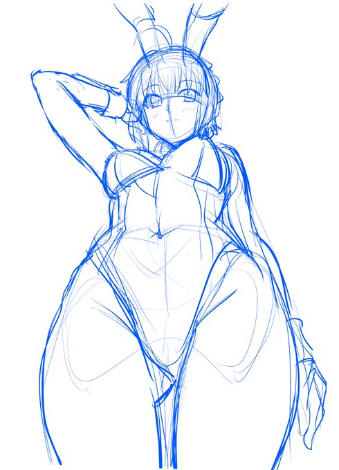 前のバニー凛ちゃんと対になるようにセイバーさん描こう 