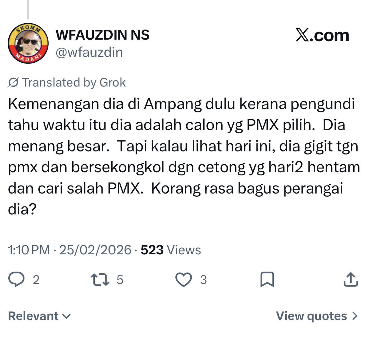 Anda setuju bahawa YB Rodziah menang di Ampang kerana dia adalah calon PMX pilih?

Bukan sebab kebijaksanaan pengundi?

Bagaimana dengan kisah di Permatang Pauh? Calon yg juga dikenali sebagai 
-TP. PKR
-Anak Papa
-Puteri Reformasi
-Panglima Perang Sabah
-Ketua Menembusi Audien.