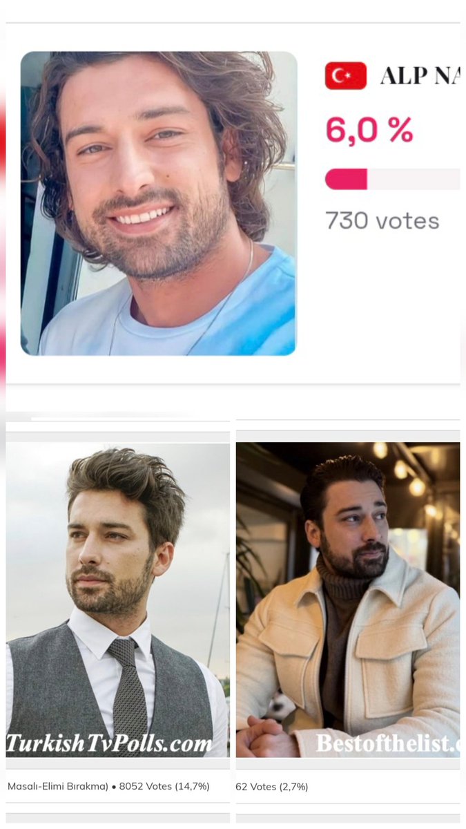 MaryliseLeym's tweet image. Şu anki favorimiz aşağıdaki gibi sıralanıyor! Oy vermek için 3 bağlantı burada ✌️✨️
Her zaman #AlpNavruz 
👇👇👇
turkishtvpolls.com/the-best-actor…
bestofthelist.com/the-most-hands…
netizenschoice.com/vote/most-hand…