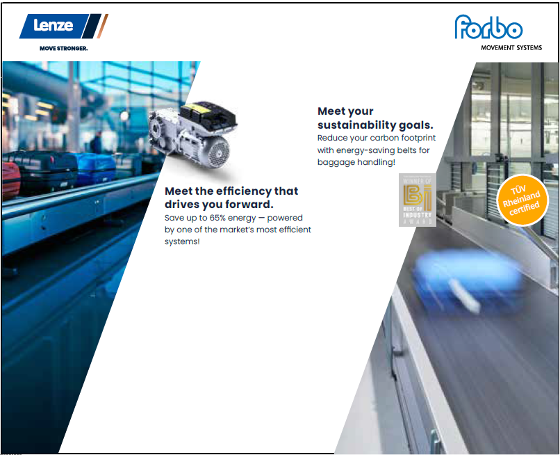 AirportSupplier's tweet photo. Forbo Movement Systems and Lenze to Showcase Integrated Baggage Handling Solutions at Passenger Terminal Expo 2026 https://t.co/6BGjwD6Le0 #Forbo #Lenze @PTExpo #ForboMovementSystems #BHS #IntegratedBHS #BaggageHandlingSystems #PassengerTerminalExpo https://t.co/9sQsFCMyHn