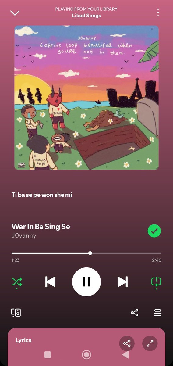 Spotify AI DJ played this jam randomly and I had to go back and it has been on repeat for over an hour now...

The vocals, beats, drums🔥🔥🥵 
<a href="/j4v1nny/">Ekùn 🐅</a> take your flowers 💐 

I would sample the entire album later.
(I had to search all over the internet to get your handle😭😂😂)