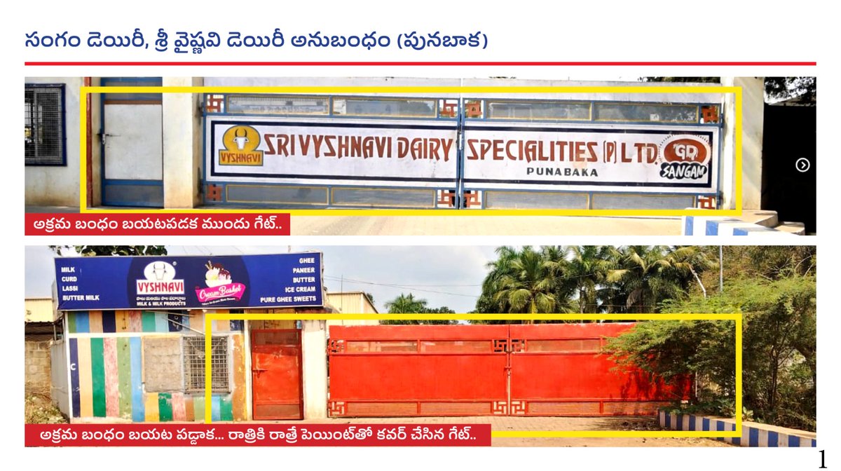 Serious questions surrounded M/s Sri Vyshnavi Dairy Specialties Private Limited in Punabaka village.  The company’s name has surfaced in the adulterated ghee case, and reports indicate links with Sangam Dairy.

What raises suspicion is the sudden action taken after these