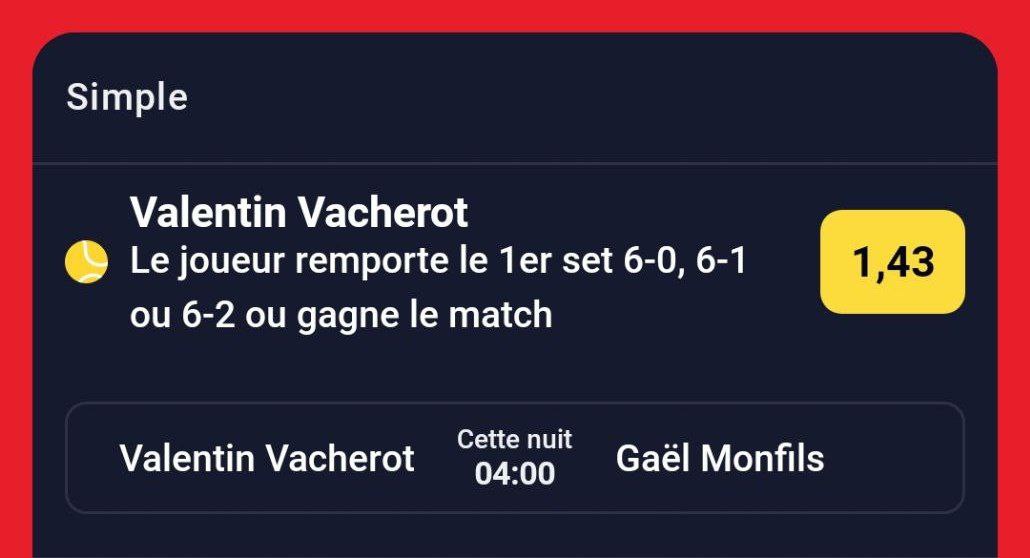 Allgoatt's tweet photo. 💻 Nos Prédictions #IA de L'Algoat Spécial #Tennis #ATP

🍀 Safe : 1.43 / 💥Fun : 5.25

#TeamParieur on Vous Offre 10€ si le Fun Passe !! 

🎁 Pour Participer : 
Like ♥️
Rt ♻️
Rejoins notre Canal en Bio 🔐 #BetclicELITE https://t.co/ZqSv2th7kO