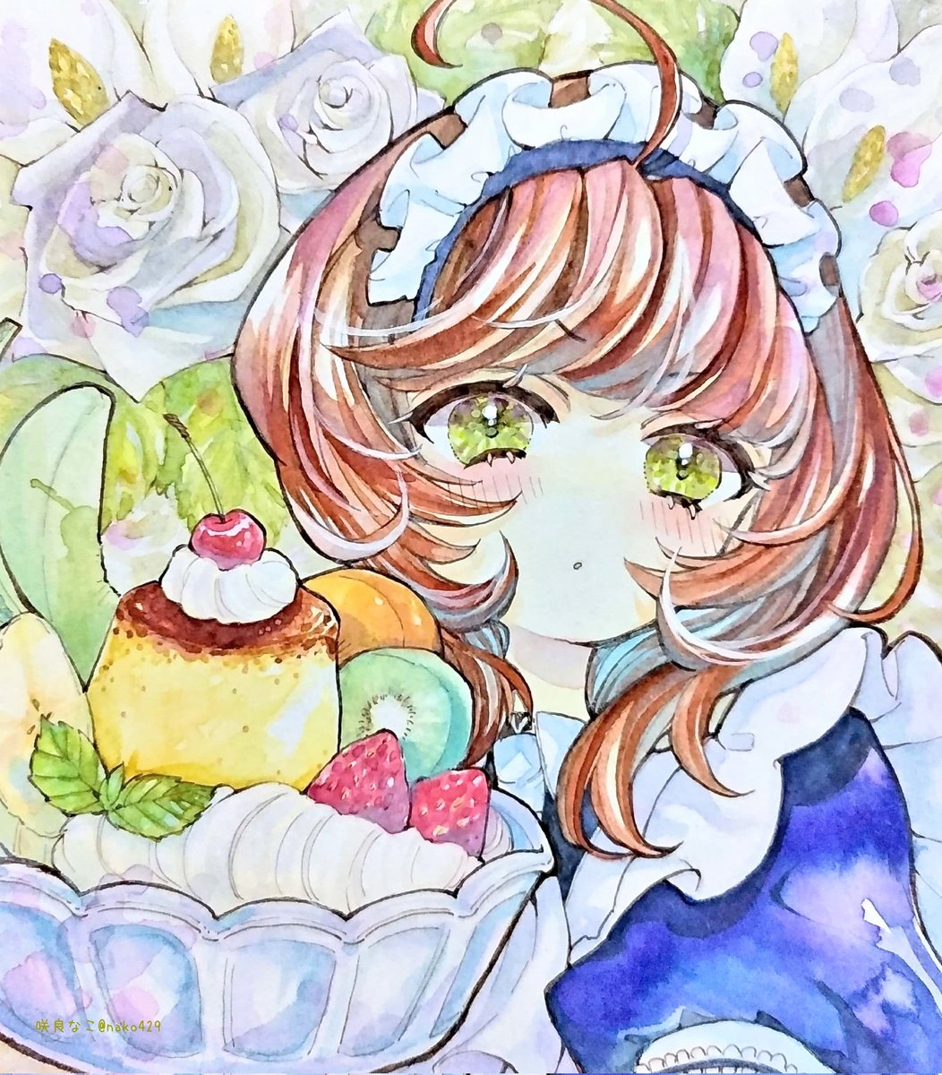 「本日は… #プリンの日 うちには珈琲とプリン・ア・ラ・モードがおいしい純喫茶のメ」|咲良なこのイラスト