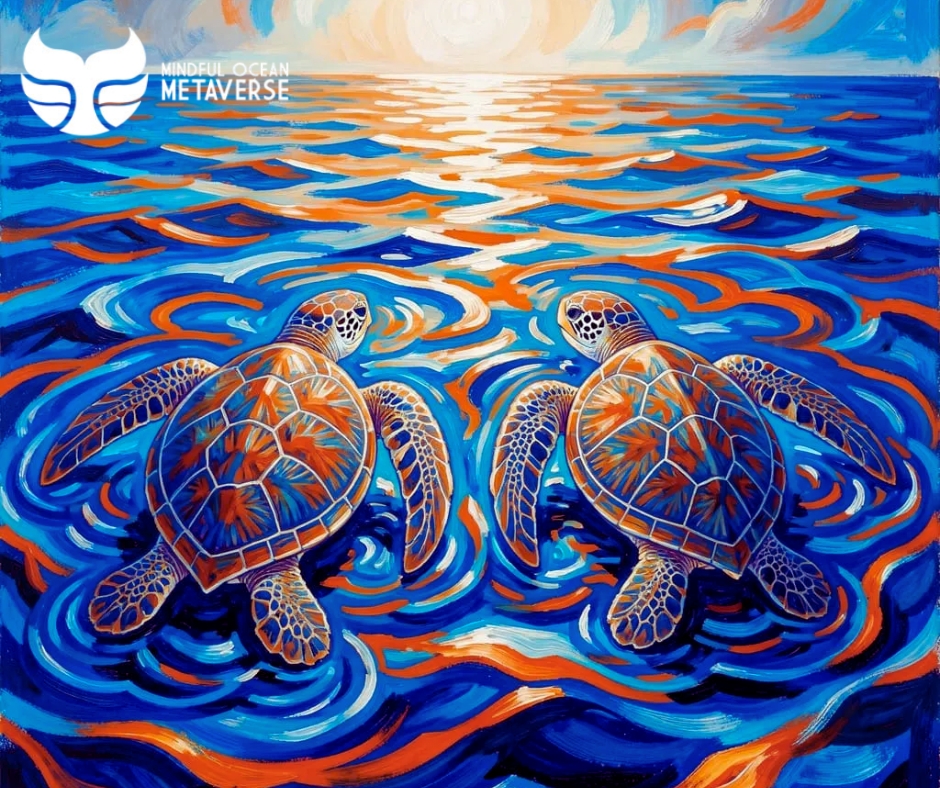🐢 A sea turtle’s shell develops and enlarges as they age, formed from dozens of connected bones. It provides both protection and structural support. The outer layer is covered with tough scutes made of keratin. #MindfulOceanMetaverse #MakeArtSaveOcean #OceanTrivia
