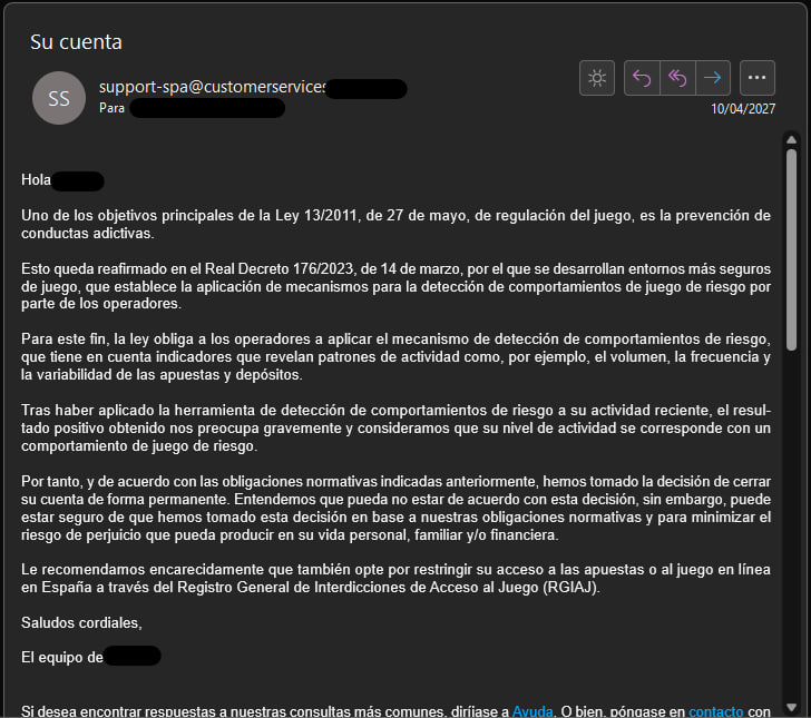 2024 vs ¿2027?
* cuenta de usuario sin problema con el juego, falso positivo...