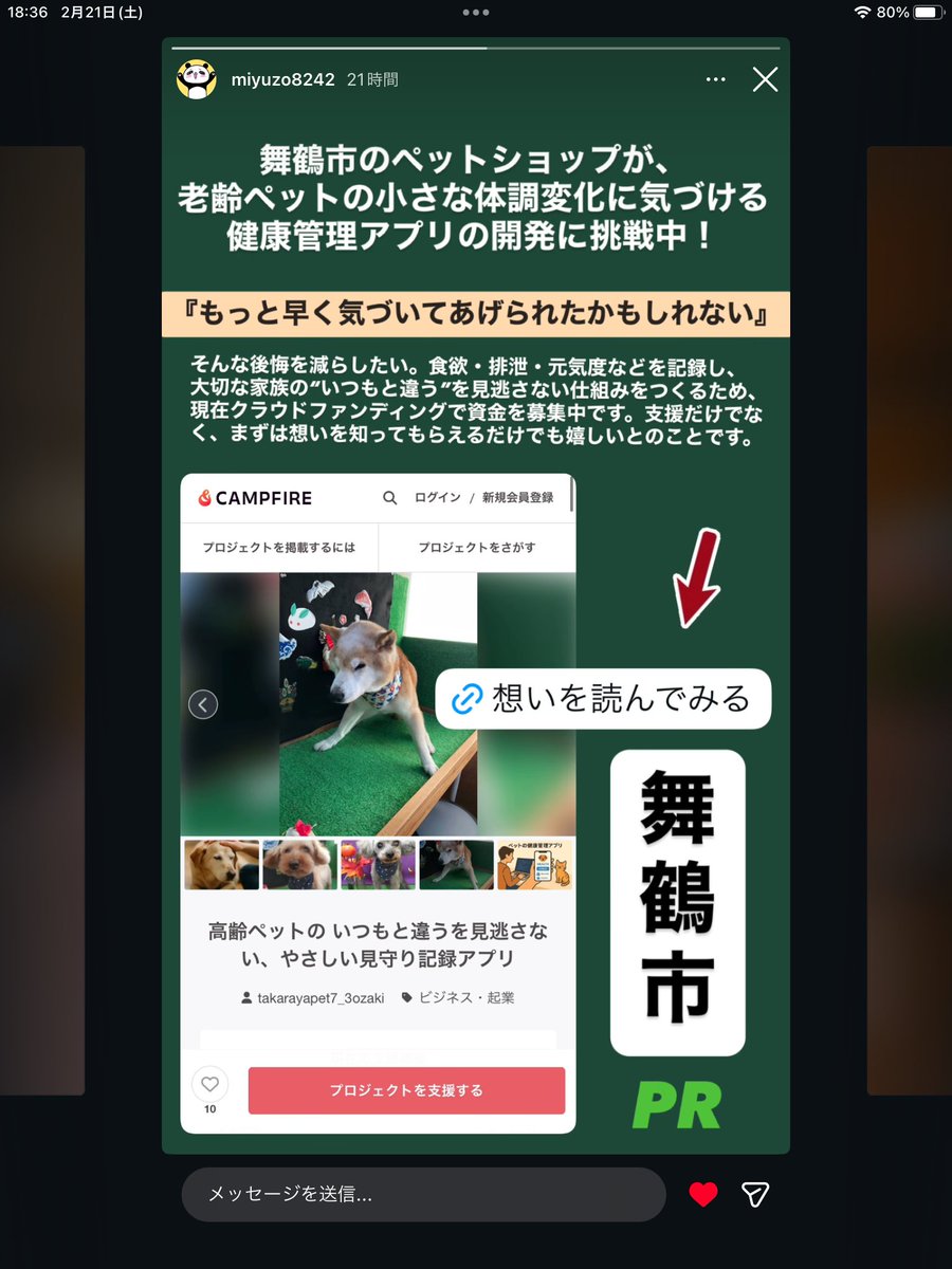 k3shory's tweet photo. 想いを読んでみる　って書いてますが
そこを押しても反応しません

申し訳ございませんが、プロフィールのページに行���ていただいてリンクを押していただくか

https://t.co/qBpkaRFtK4
私のクラファンページへ
＃老犬
＃老犬介護
#老猫ケア 
＃クラファン挑戦中
＃老犬好きさんとつながりたい https://t.co/gd2JK7qmvj