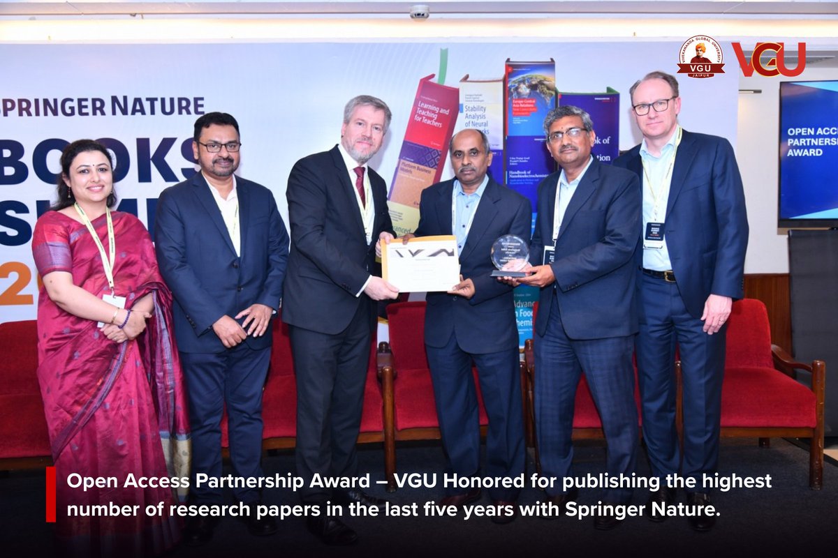 A proud milestone for VGU! 
Receiving the Open Access Partnership Award for publishing the highest number of research papers over the past five years with Springer Nature reflects our unwavering commitment to impactful research, innovation, and academic excellence.

#VGU