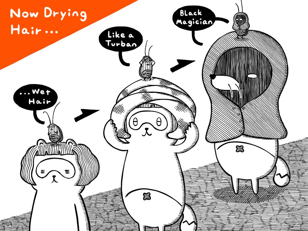 お風呂上り、あまりドライヤーが好きでない私は、
タオルをターバン状に巻き付け、
その上から着る毛布を被るという乾燥法を
編み出したのですが、
ふと客観的にどう見えるのか気になり
鏡を覗き込んだところ、
昔のファイナルファンタジーの
黒魔導士みたいなヤツがいました…