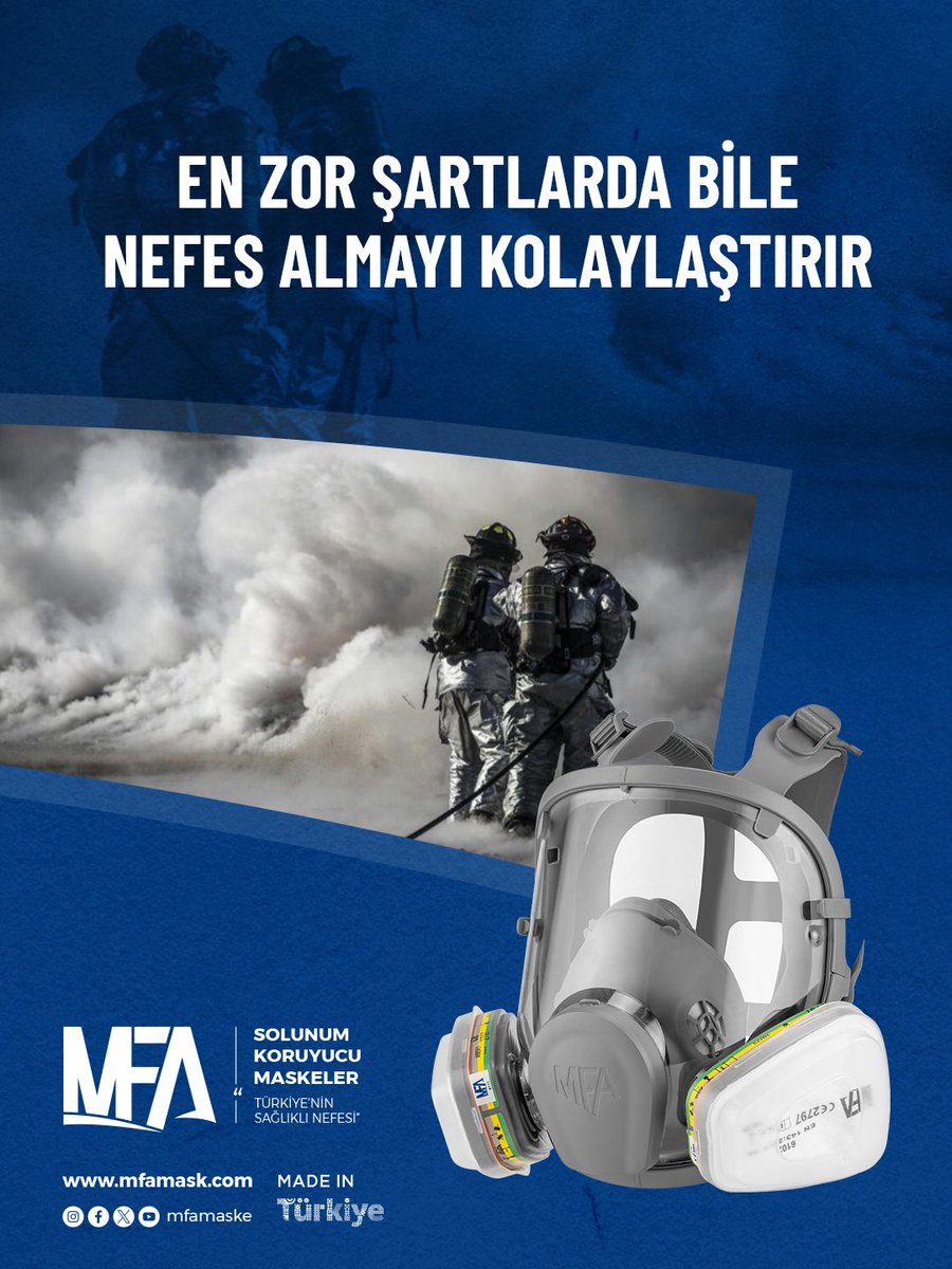 MFA tam yüz gaz maskeleri, nefes alma direncini düşük seviyelerde tutmayı amaçlayan özel tasarım detaylarıyla geliştirilmiştir

Soluk verme valfi sayesinde biriken sıcak hava ve nem dışarı yönlendirilerek, farklı çalışma koşullarında dengeli bir solunum ortamı oluşturulur

#MFA😷