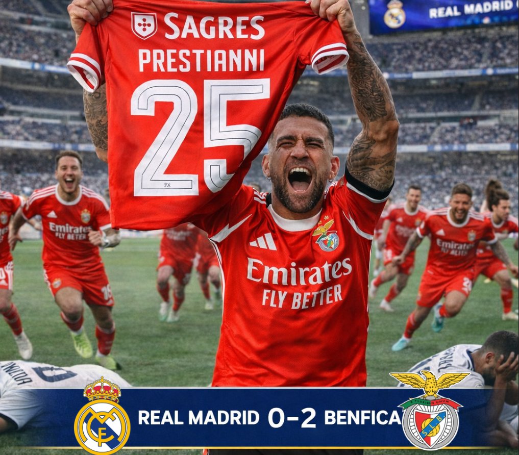 EU TENHO UM SONHO 
UM DESEJO
UMA ESPERANÇA DE UMA NAÇÃO

DERROTAR O REAL MADRID E HONRAR O GLORIOSO BENFICA

Real Madrid 0-2 Benfica