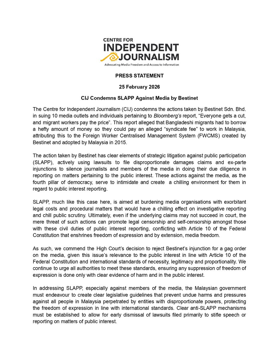 Centre for Independent Journalism tweet media