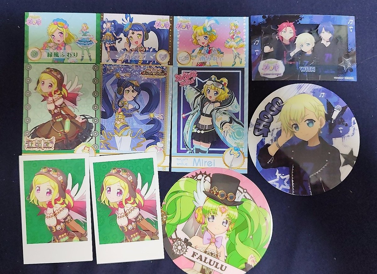 プリパラ 交換 AmoCrepe クレープ クリアカード コースター 缶バッジ
