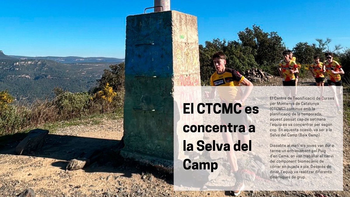 FEEC_cat's tweet photo. ⛰️🏃 El Centre de Tecnificació de Curses per Muntanya (CTCMC) continua amb la planificació de la temporada.
L'equip s'ha concentrat a la Selva del Camp aquest passat cap de setmana.
🔗https://t.co/u9KHzNJs4x
#sentlamuntanya #sommuntanya #cursesfeec #CTCMC https://t.co/fGwl65cKqY