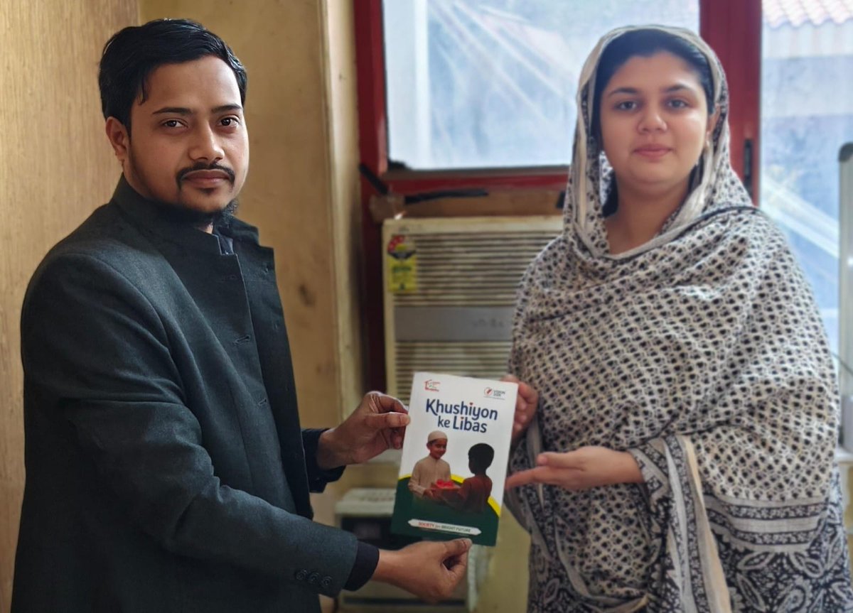 Mr. Imran Aziz, PR Coordinator, met Ms. #Ariba_Khan(#Councillor, Delhi)regarding the Khushiyon Ke Libas project.During the meeting, the project poster was launched, a diary was presented to her&amp;she was briefed about the initiative.She was requested to share support the project