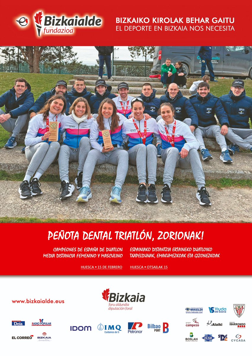bizkaialde's tweet photo. El Peñota Dental Alusigma Triatlón se corona Campeón de España de Duatlón Media Distancia 🥇

🏆 Campeones en categoría masculina y femenina 💪

Zorionak, equipo 💙🤍 ¡A por más! https://t.co/bRyhnSGWhd