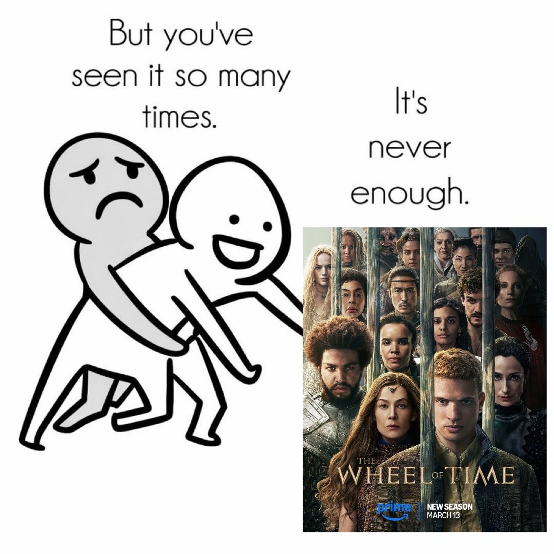 rosamunddyke's tweet photo. Bring back my beloved. @AppleTV #TheWheelofTime #saveWot https://t.co/j8po8aeRO2