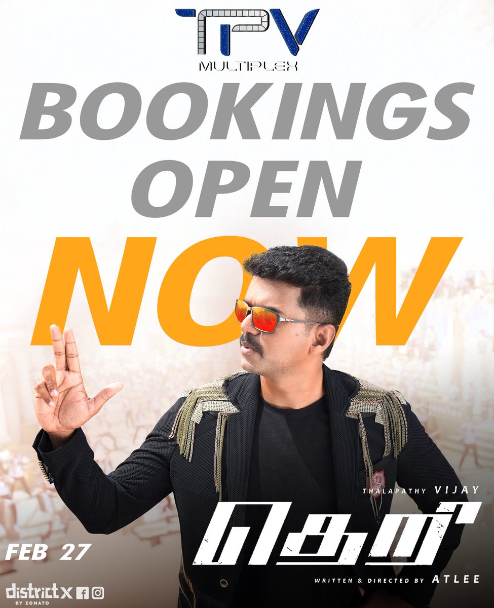 TPVMultiplex's tweet image. 🔥 BOOKINGS OPEN NOW 🔥

Mass ah varraan… Screen ah set panna porraan! 💥

Feb 27 mudhal 🔥
TPV Multiplex la Thalapathy sambavam ready! 🎬✨
Ticket book pannunga…
First day first show vibe miss panna koodathu! 🚀🍿

#TPVMultiplex #BookingsOpen #ThalapathyVijay #MassEntry