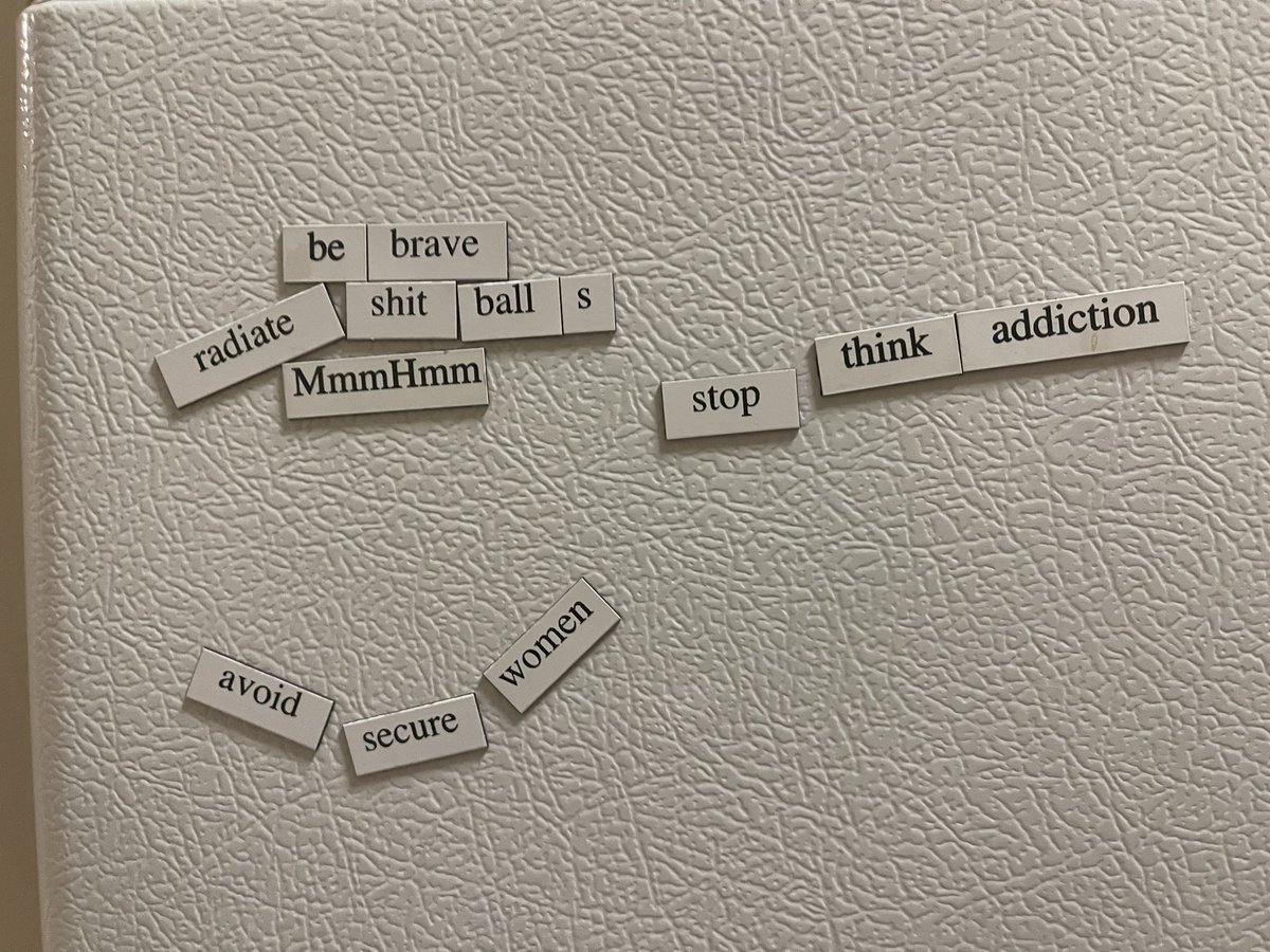 solarsystern's tweet photo. i love having my friends over and then reading their fridge magnet poetry the next morning while i drink my coffee https://t.co/mpOLiJETkR