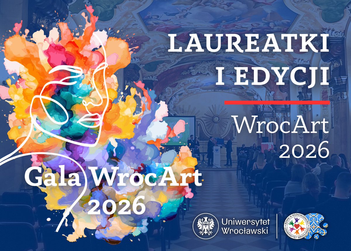 rowni_uwr_wroc's tweet photo. 🏆 Laureatki WrocArt 2026
Podczas finałowej Gali WrocArt 2026 w Oratorium Marianum na @uniwroc wręczono cztery statuetki, przyznane za najlepiej ocenione prace w poszczególnych kategoriach Gali.
#wrocart #uwr #uniwroc #sztuka #art #wrocław #kultura #RwR https://t.co/Bceg7Rf8iw