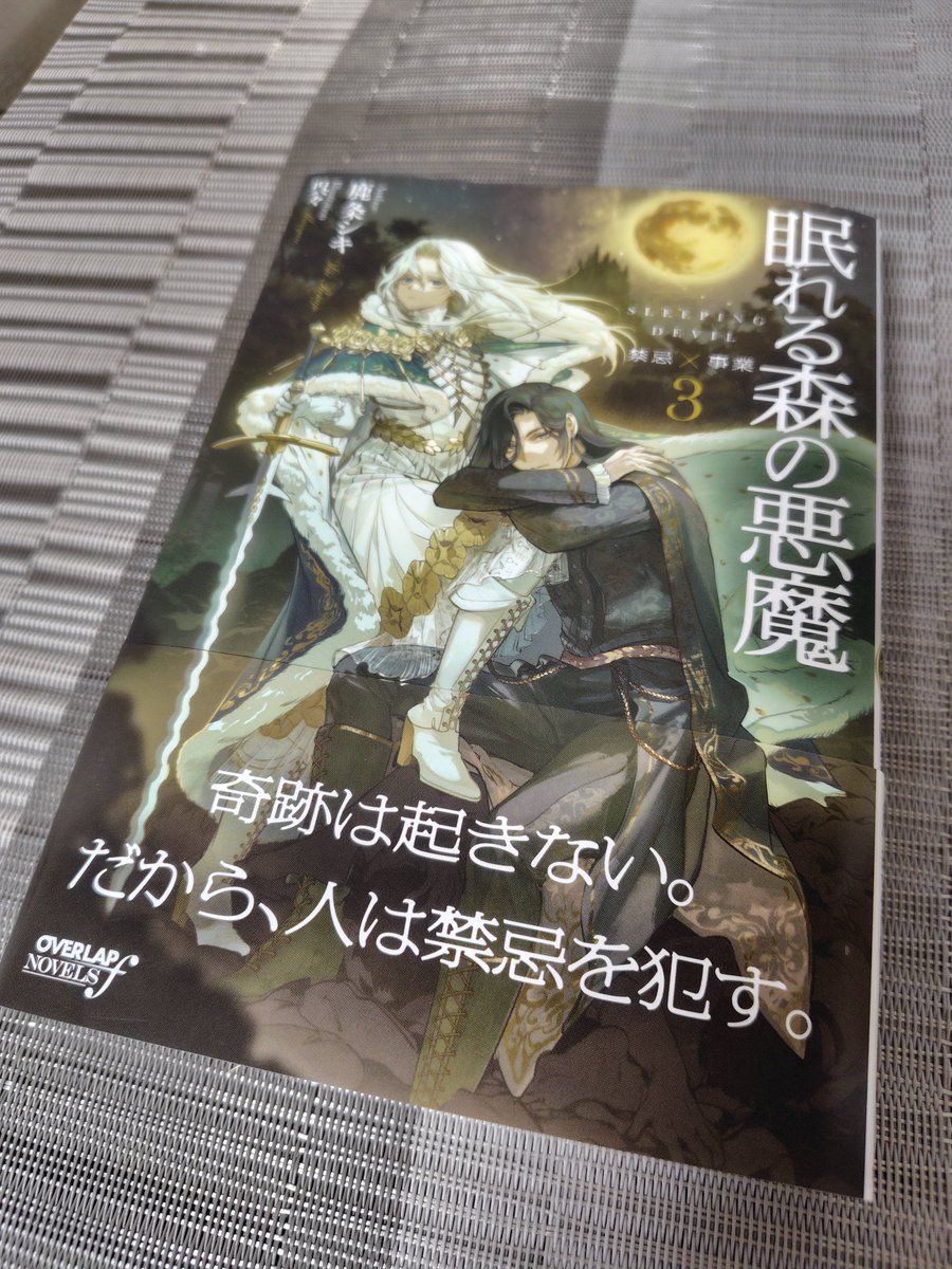 眠れる森の悪魔3巻。
ようやく届きました！
今1巻から読み返してるので少しおあずけですが、手に取るだけでニヤニヤしてしまう。