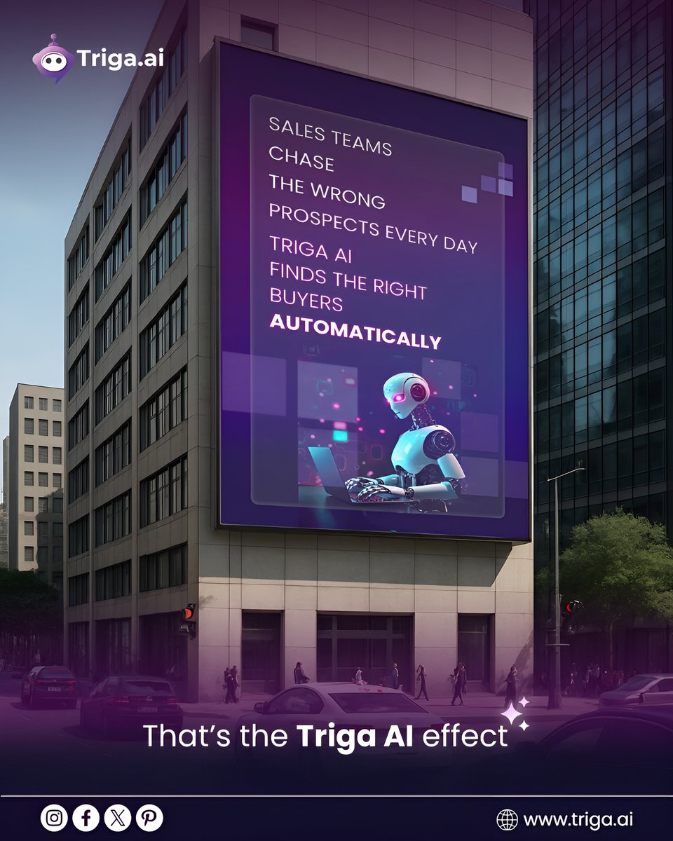 TrigaAi's tweet photo. Sales teams lose time chasing the wrong prospects.

What if the right buyers found you instead?

Triga AI spots high-intent prospects automatically — so your team can focus on closing, not guessing.

#BusinessGrowth  #LeadGeneration  #Sales  #Growth https://t.co/ve9YEhKf6c