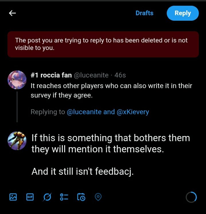 Don't bother responding to the kid who accuses others of not being able to handle feedback while blocking over feedback.

Yes I am being petty right now.