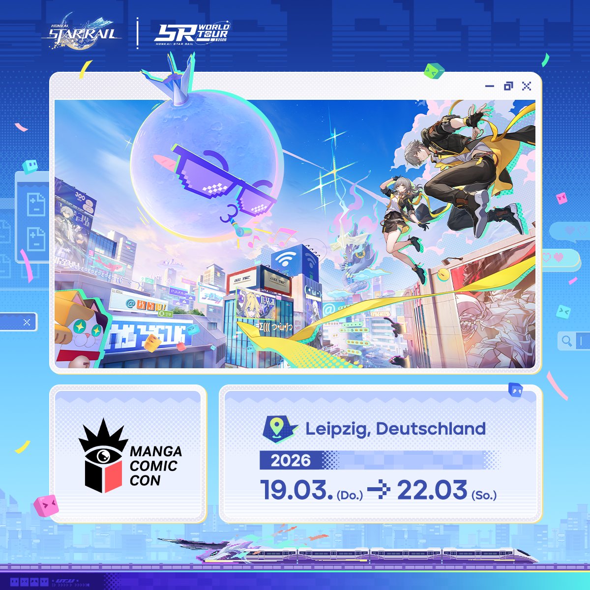 🎁 Ticket-Gewinnspiel | #HSREuropeTour kommt nach Leipzig!

🚄 Wir sind zurück auf der Manga-Comic-Con Leipzig vom 19.03.–22.03. 

Und wir haben etwas für euch:
Gewinnt 2 Tagestickets für euch und eine Begleitperson eurer Wahl!

So nehmt ihr teil:
> Folgt unserem Account