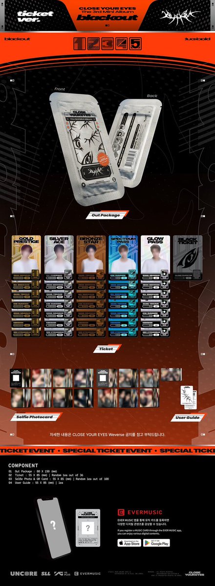 WTS Album Close Your Eyes blackout ticket ver sealed 15k DP 10k