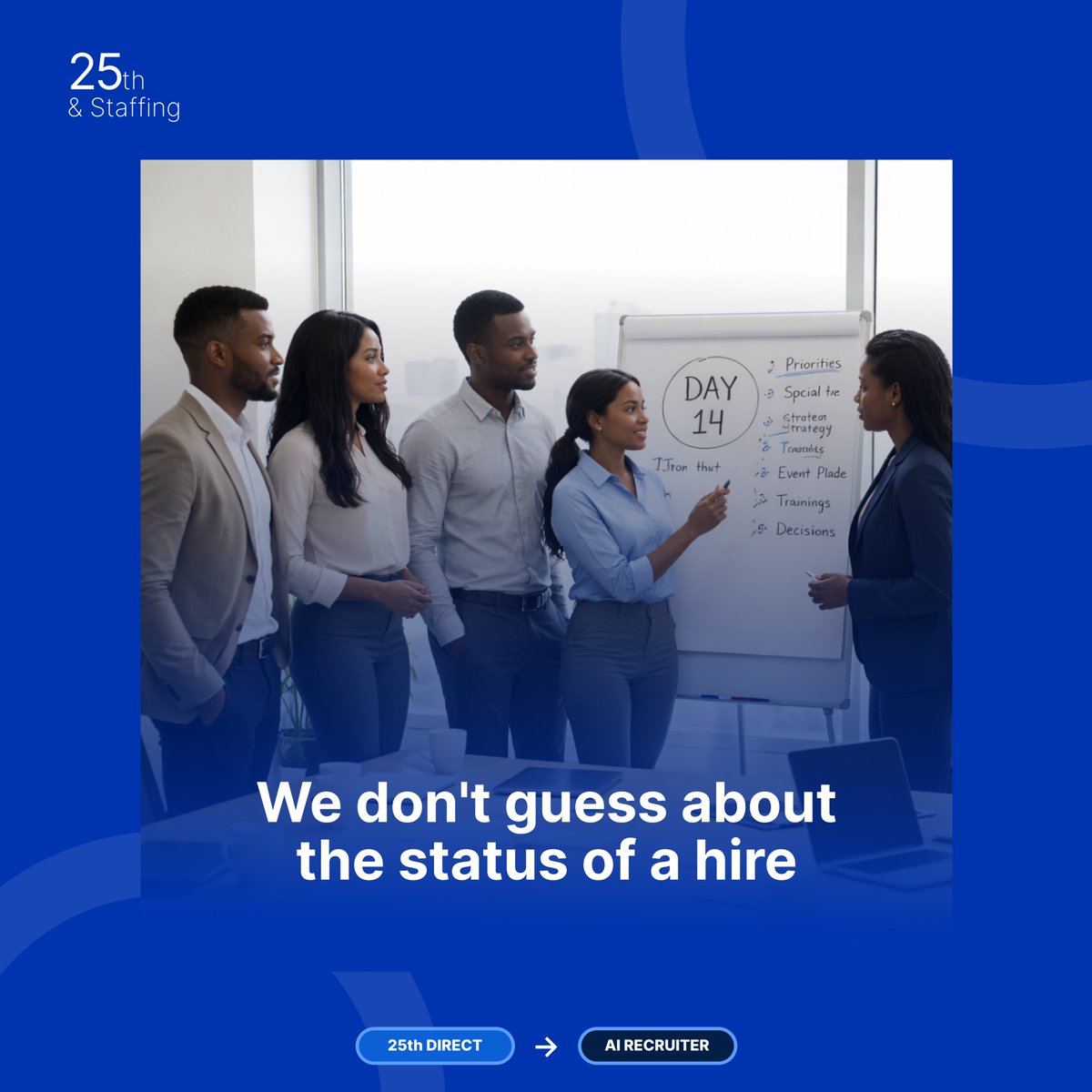 25thStaffing's tweet photo. It is Day 14 for three of our mandates and the recruiters just finished their progress reports

I can see exactly where the pipeline is healthy and where the engine needs recalibration

We do not guess about the status of a hire here

#GodFIrst #HiringEfficiency #25thSuite
 #Lead https://t.co/Kae2WP3QoL