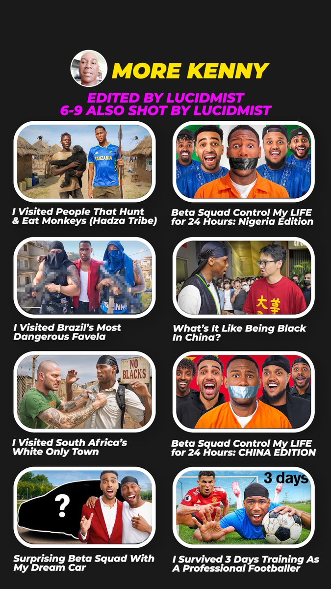 solid collection of videos ive worked on since moving in to work with Kenny.